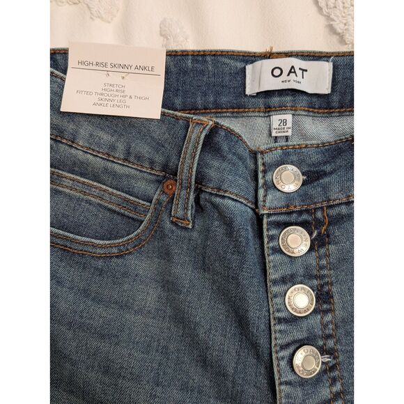 👖 Oat New York High Rise Skinny Ankle Jeans 28 NWT - Picture 3 of 5